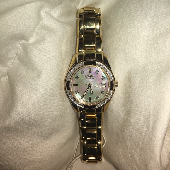 CITIZEN Regent GOLD Eco-Drive Mother of Pearl Dial Ladies Watch EW1822-52D